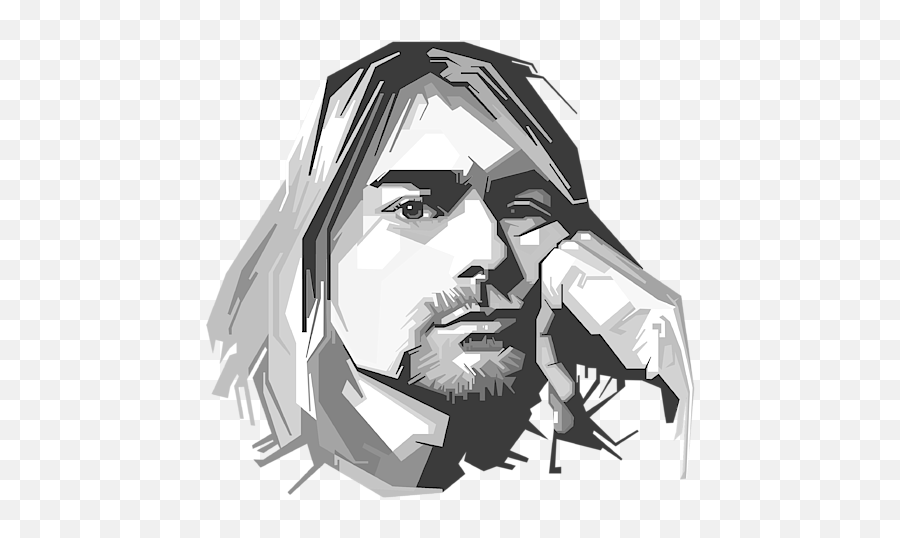 Kurt Cobain Vector Shower Curtain For Emoji,Kurt Cobain Png