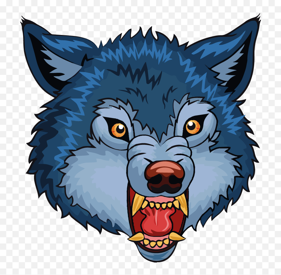 Wolf Cartoon Angry Blue Wolf Wild Animal Decal Emoji,Angry Eyes Clipart