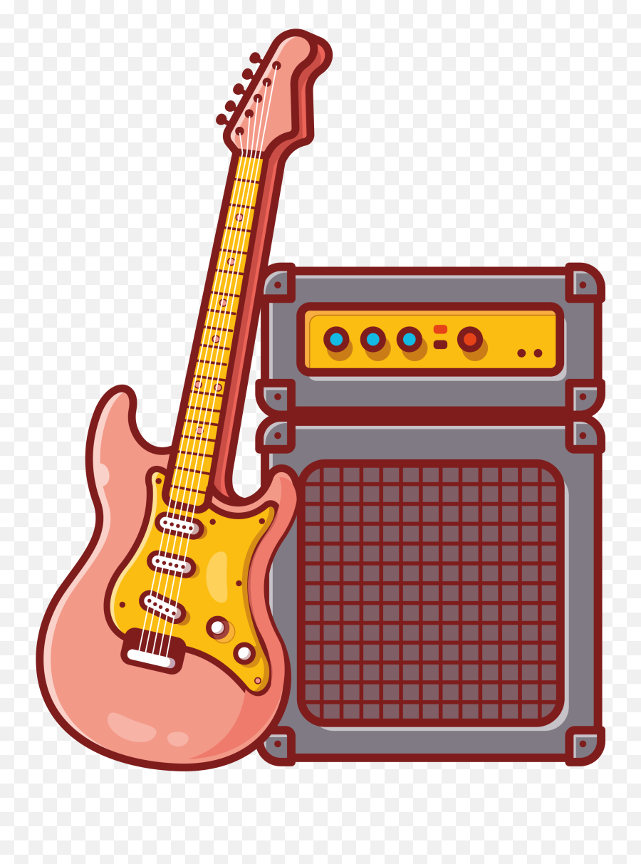 Pink Guitar Rock N Roll Stickers Emoji,Rock And Roll Clipart