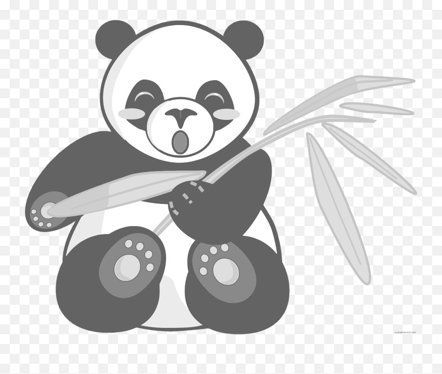 Giant Panda Clipart - Panda Bamboo Clipart 2308x1850 Png Emoji,Panda Clipart Black And White