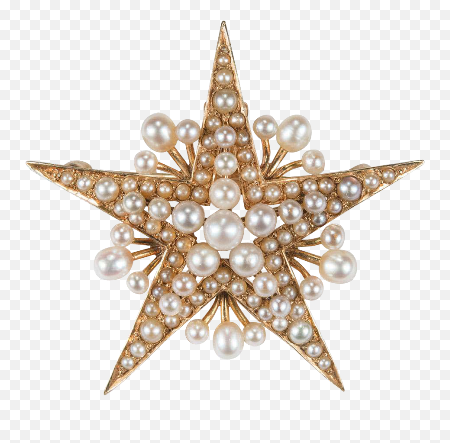 Download Victorian Star Pendant K - Vintage Christmas Brooch Png Transparent Emoji,Christmas Ornament Png