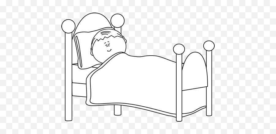 Putting Son To Bed Clipart Transparent - Kid Bed Clip Art Black And White Transparent Emoji,Bed Clipart