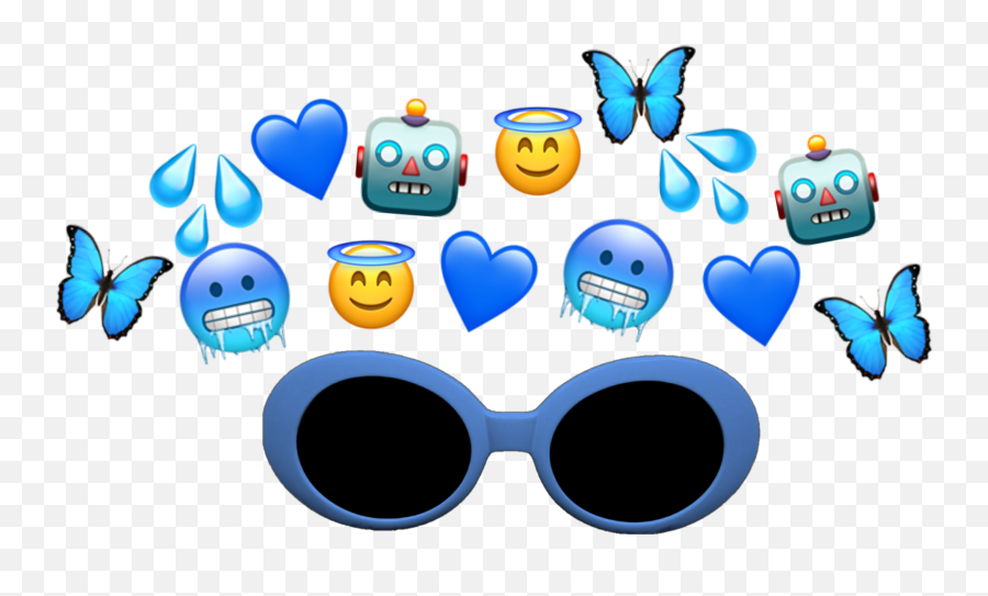 Blue Cloutgoogles Clout Sticker - Dot Emoji,Clout Goggles Png