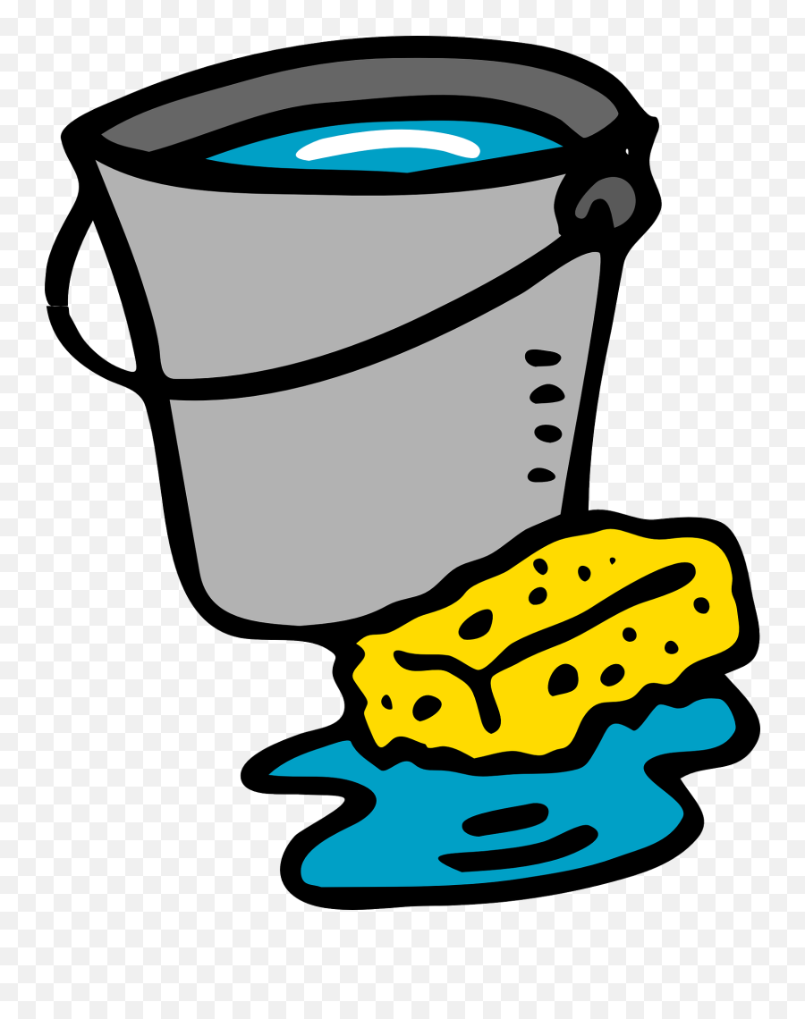 Cleaning Bucket Sponge Water Clip Art - Cleaning Clipart Emoji,Bucket Clipart