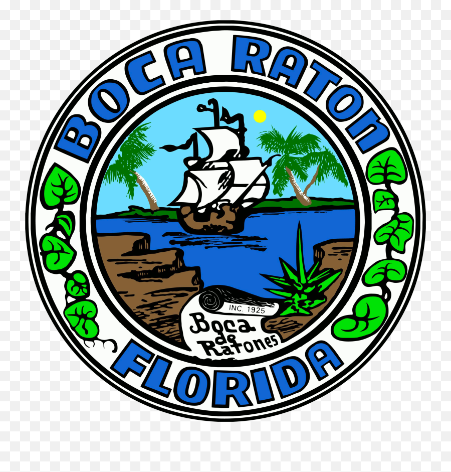 Seal Of Boca Raton Florida - City Of Boca Raton Logo Drawing Emoji,Florida Gator Logo