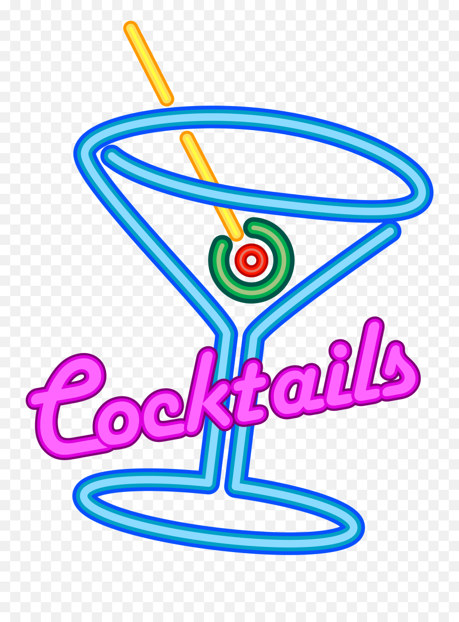 Faux Neon Cocktails Sign - Cocktail Neon Sign Png Emoji,Neon Png