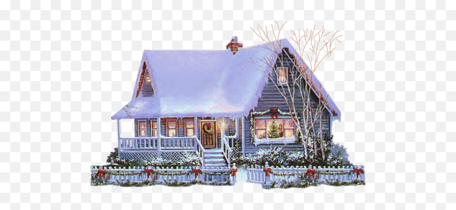 Winter House - Transparent Christmas House Clipart Emoji,House Png
