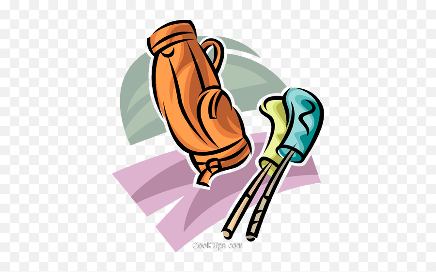 Golf Bag And Clubs Royalty Free Vector Clip Art Illustration - Drawing Emoji,Golf Club Clipart