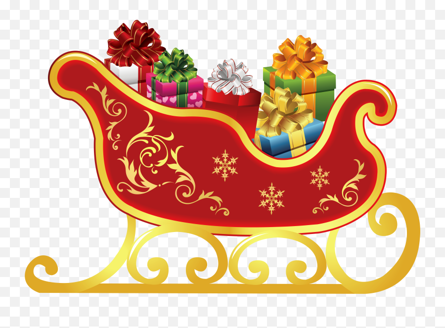 Christmas - Transparent Sleigh Clipart Emoji,Sled Clipart