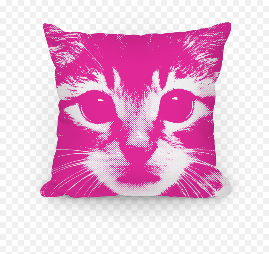 Cat Face Pink Pillows Lookhuman - Decorative Emoji,Cat Face Png