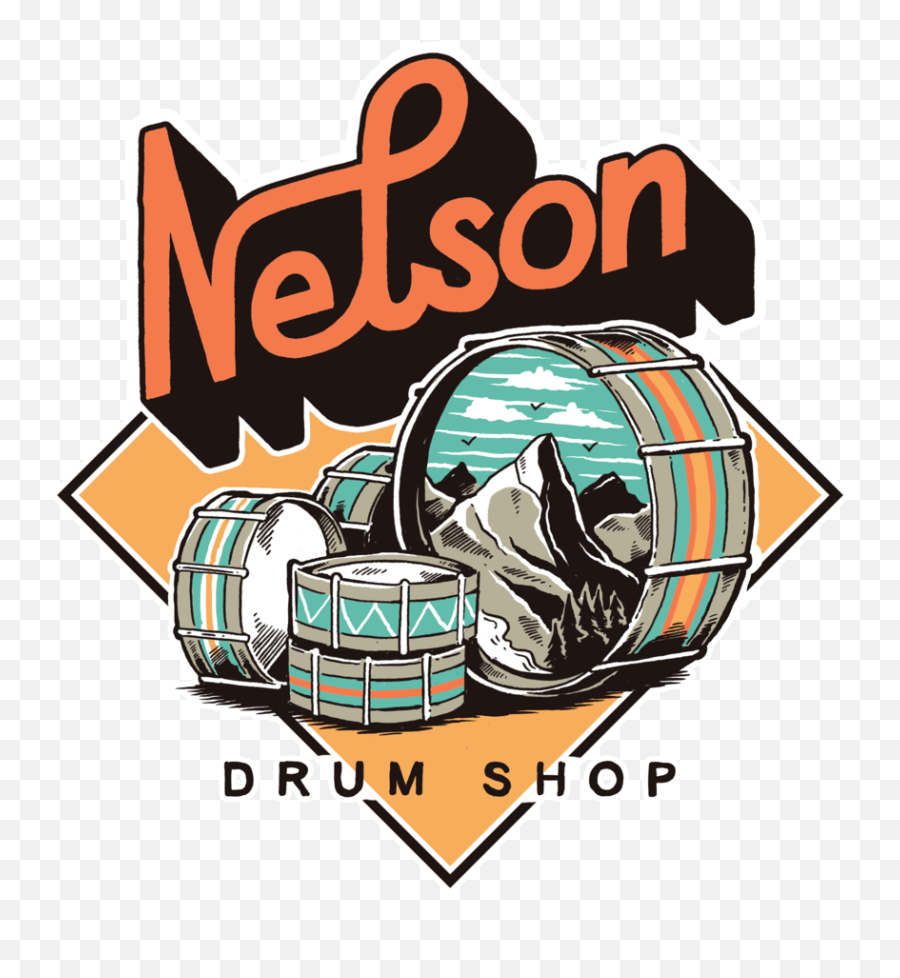 Tan Logo T - Shirt U2014 Nelson Drum Shop Emoji,Drum Logo
