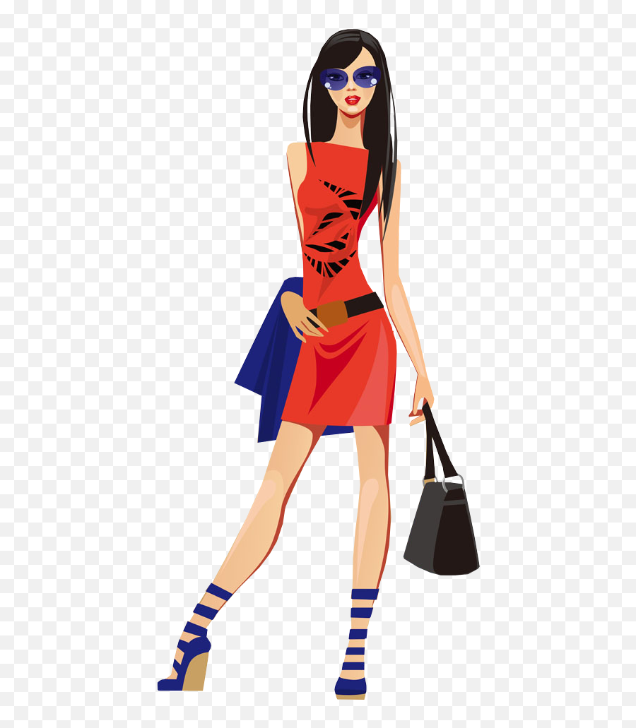 Fashion Girl Clipart Png - Transparent Fashion Girl Png Emoji,Shopping Clipart