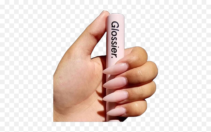 Glossier Pastel Acrylic Nails Sticker - Transparent Aesthetic Nails Png Emoji,Pastel Tiktok Logo