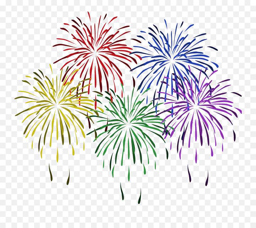 Free Clip Art Of New Year Fireworks - Firework New Year Png Emoji,New Years Clipart