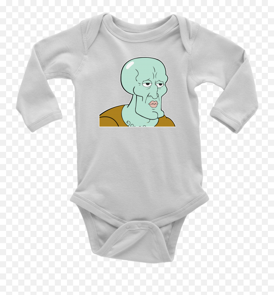 Download New Long Sleeve Baby Bodysuit Handsome Squidward Emoji,Handsome Squidward Png