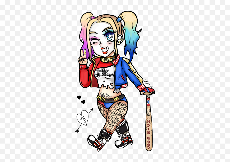 Download Chibi Harley Quinn From Suicide Squad In Need Of A - Fictional Character Emoji,Harley Quinn Png