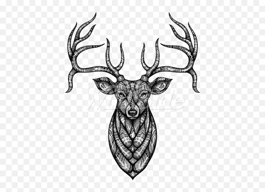 Deer Head With Bandana Clipart - Full Size Clipart 2340348 Drawing Head Deer Pattens Emoji,Deer Head Clipart