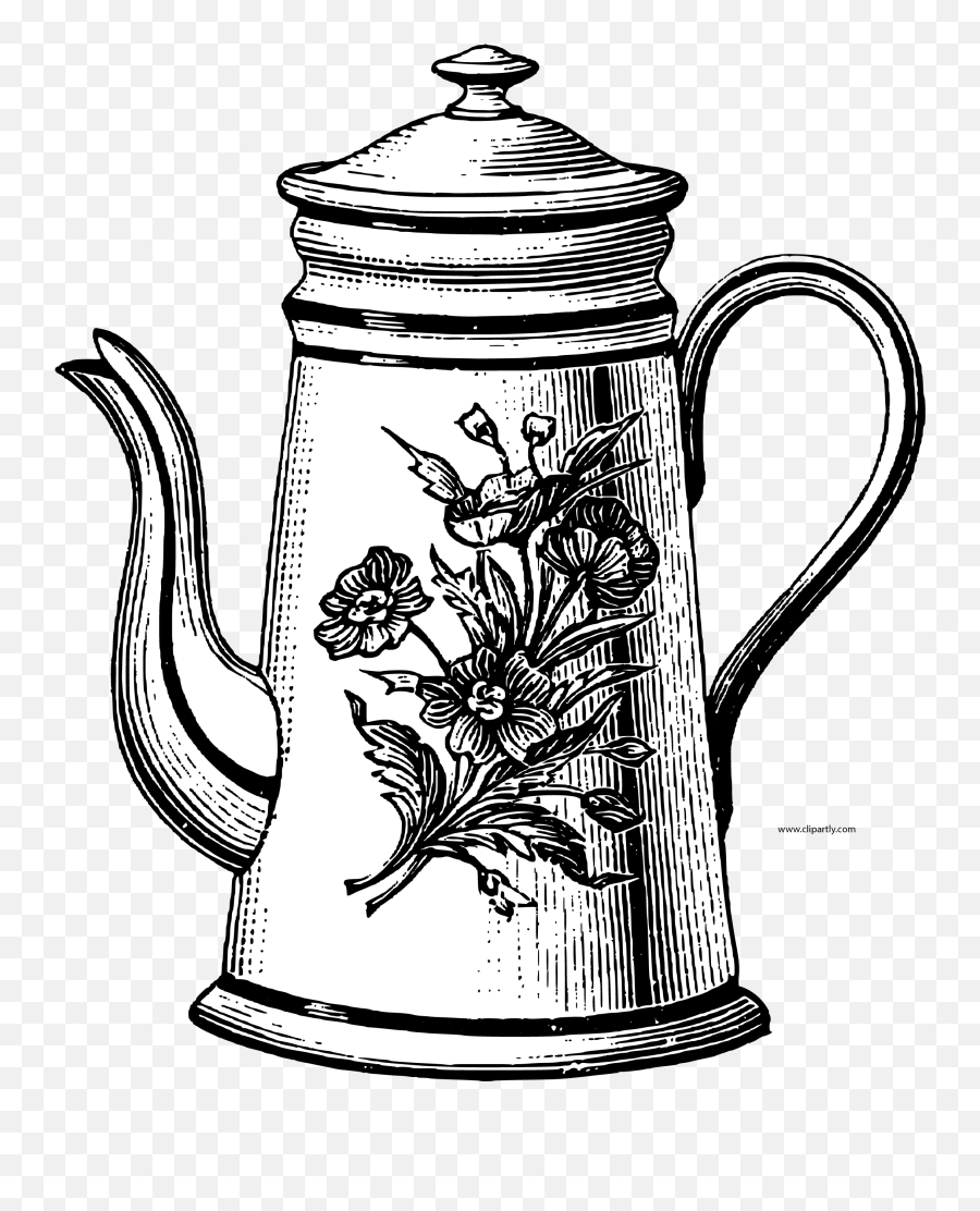 Vintage Sketch Teapot Png Clipart - Vintage Sketch Png Emoji,Teapot Clipart