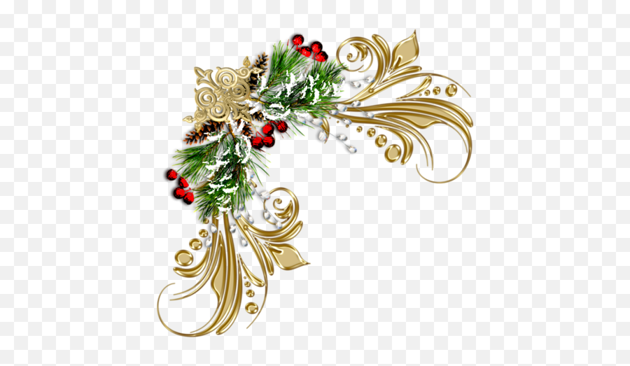 Christmas Frame Png Corner - Elegant Transparent Christmas Border Emoji,Christmas Frame Png