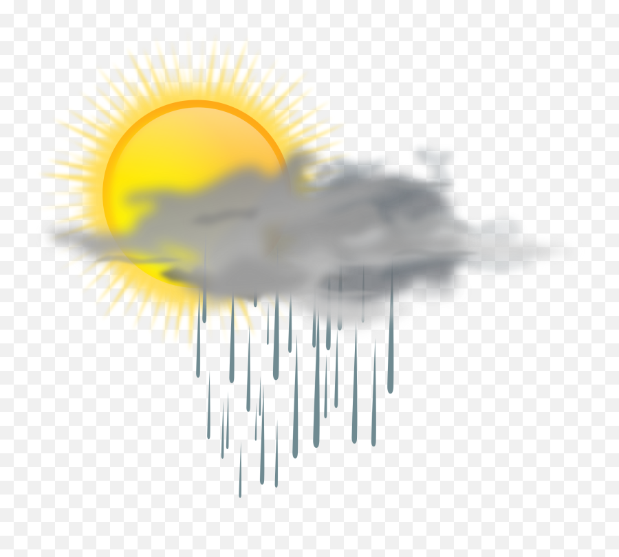 Rain Clipart Weather Icon - Sun And Rain Clouds Emoji,Rain Clipart