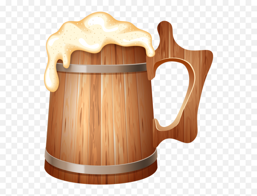 Beer Mug Clip Art Png - Beer Wooden Mug Png Transparent Emoji,Clipart - Food