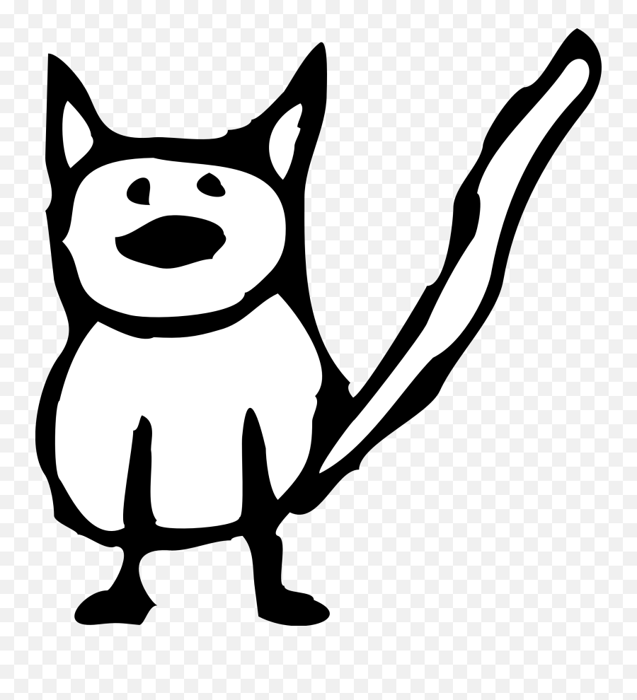 Cartoon Black Cat - Cool Clipart Of Animal Black And White Emoji,Black Cat Clipart