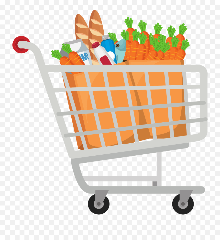 Shopping Cart Clipart - Grocery Cart Clipart Emoji,Shopping Clipart