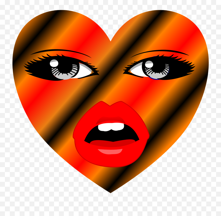 Heart Face Red Eyes Mouth Png Picpng - Corazon Con Cara Png Emoji,Red Eyes Png