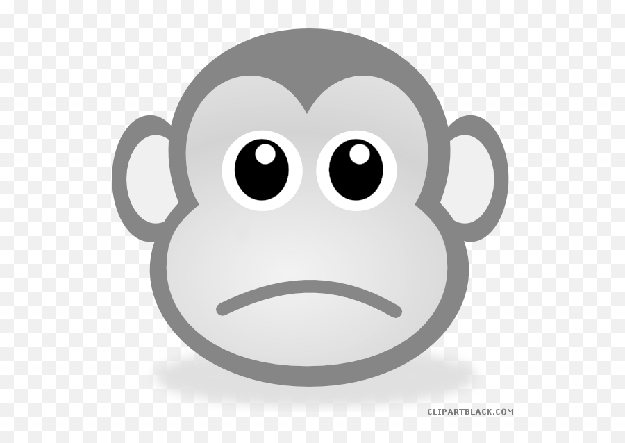 Sad Monkey Animal Free Black White Clipart Images - Bridge Emoji,Monkey Clipart Black And White