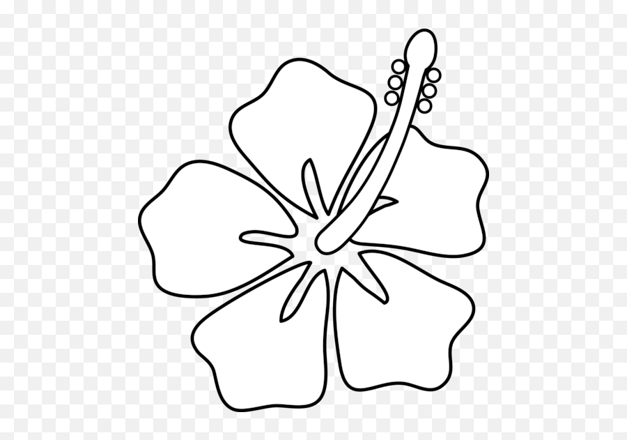 Free Hibiscus Flower Outline Download Free Clip Art Free - Hawaiian Flower Outline Emoji,Flower Outline Clipart