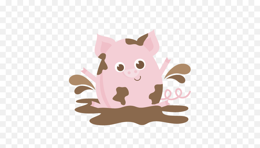 Pig In Mud Svg Files For Scrapbooking - Pig In Mud Cartoon Png Emoji,Mud Clipart