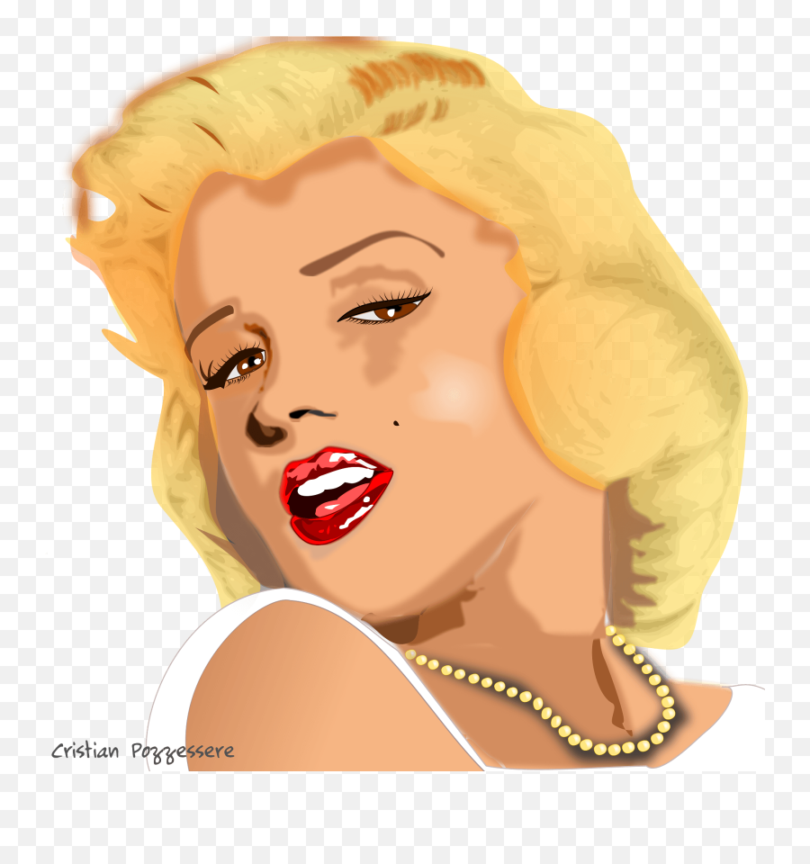 Marilyn Monroe Face In Color Clipart - Marilyn Monroe Vector Files Emoji,Marilyn Monroe Clipart