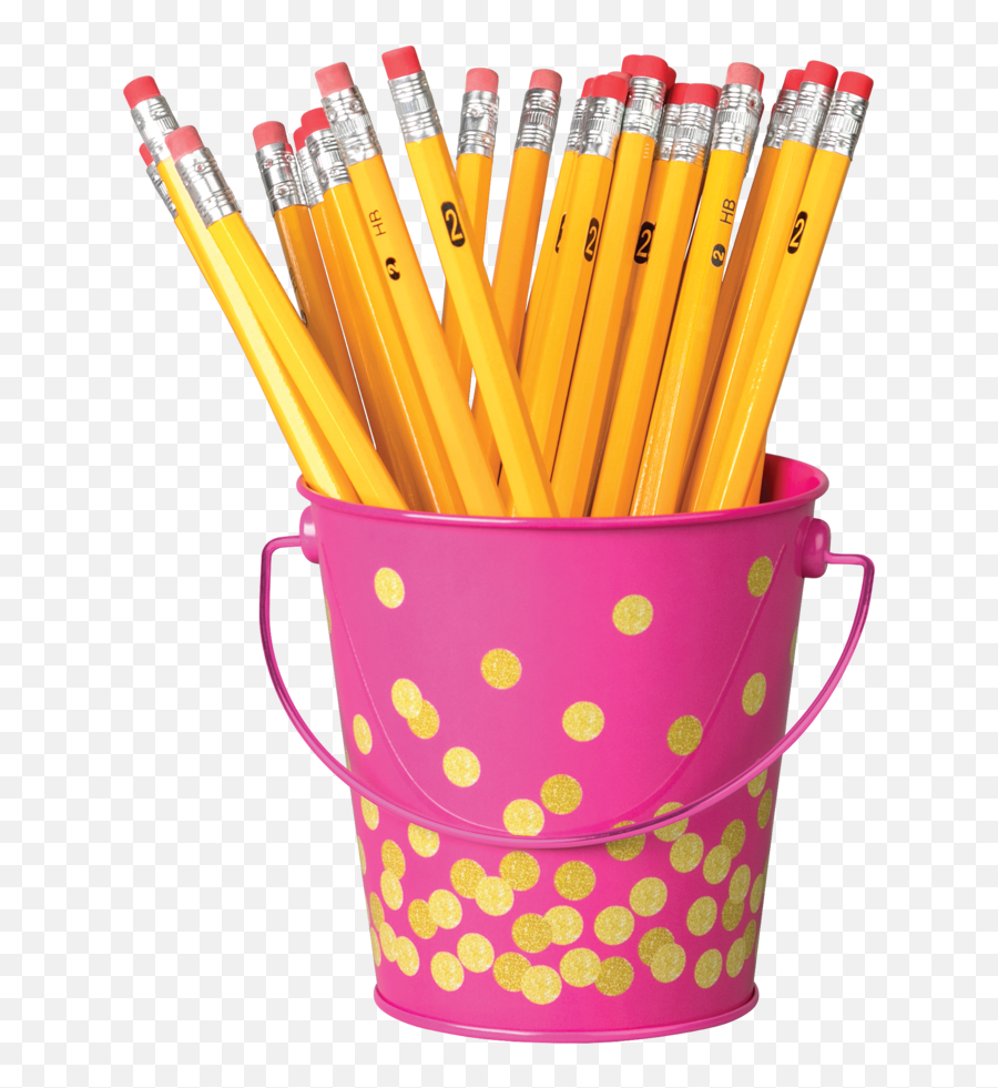 Pink Confetti Bucket Pink Confetti Hold Scissors Metal - Bucket Of Pencils Png Emoji,Pink Confetti Png
