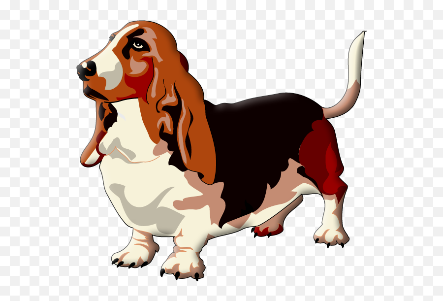 Dog Beagle Puppy Paw Clipart - Basset Hound Dog Cartoon Png Emoji,Beagle Clipart