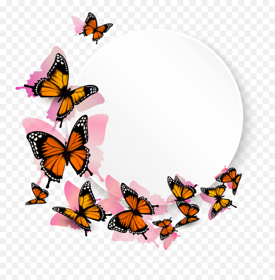 Free Flower Border Clip Art Black And White - Butterfly Png Emoji,Flower Border Clipart Black And White