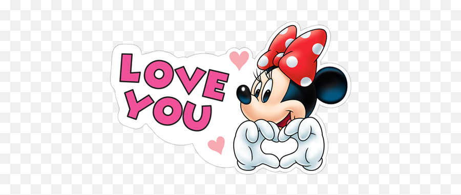 Download Love You Minnie - Minnie Mouse Phone Stickers Emoji,Minnie Head Png