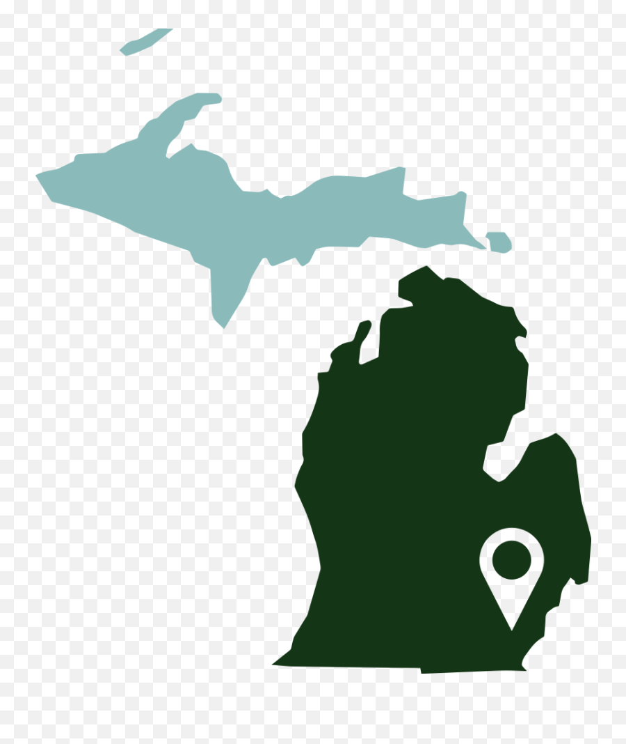 Green Us Map Silhouette Png - Michigan Map Silhouette Emoji,U.s.map Png