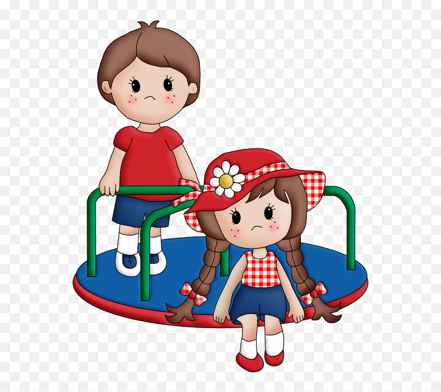 2 Girls Playing On Playground Clip Art - Png Download Full Emoji,Girl Playing Clipart