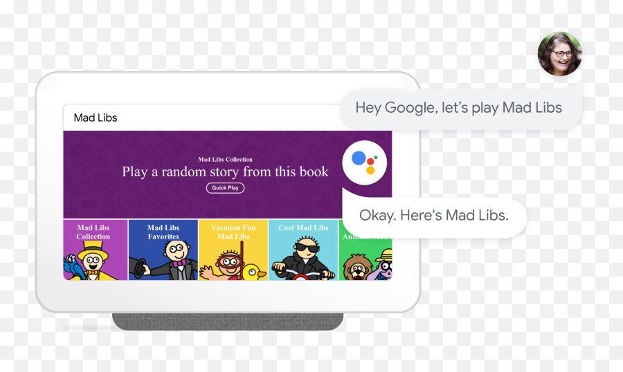 Conversational Actions Google Developers Emoji,Mad Libs Logo