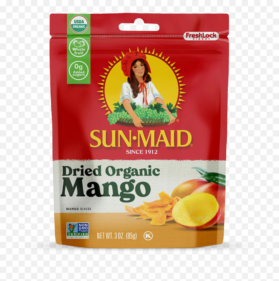Sun - Maid Organic Dried Mangoes No Sugar Added Emoji,Mango Transparent