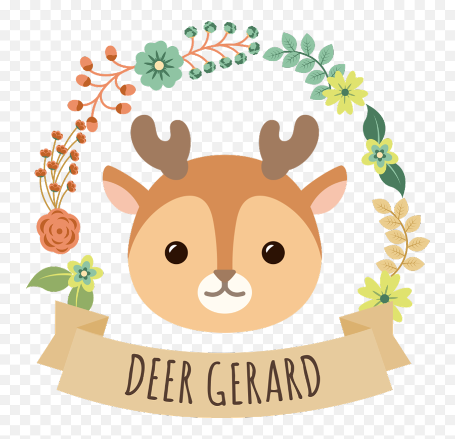Baby Deer Drawing Illustration Wall Art Emoji,Woodland Deer Clipart