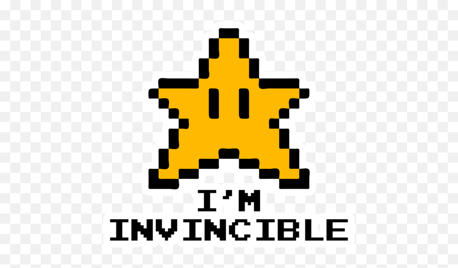 Iu0027m Invincible - Super Mario Bros Tshirt Super Star Pixel Art Emoji,Super Mario Bros Logo