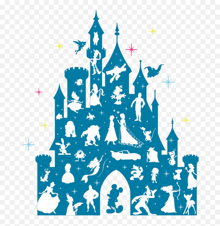 Disneyland Clipart Blue Castle Picture - Clipart Disney Castle Silhouette Emoji,Disney Castle Clipart