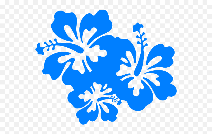 Download Blue Flower Clipart Hawaiian - Border Hawaiian Flower Clipart Emoji,Hawaiian Flower Clipart