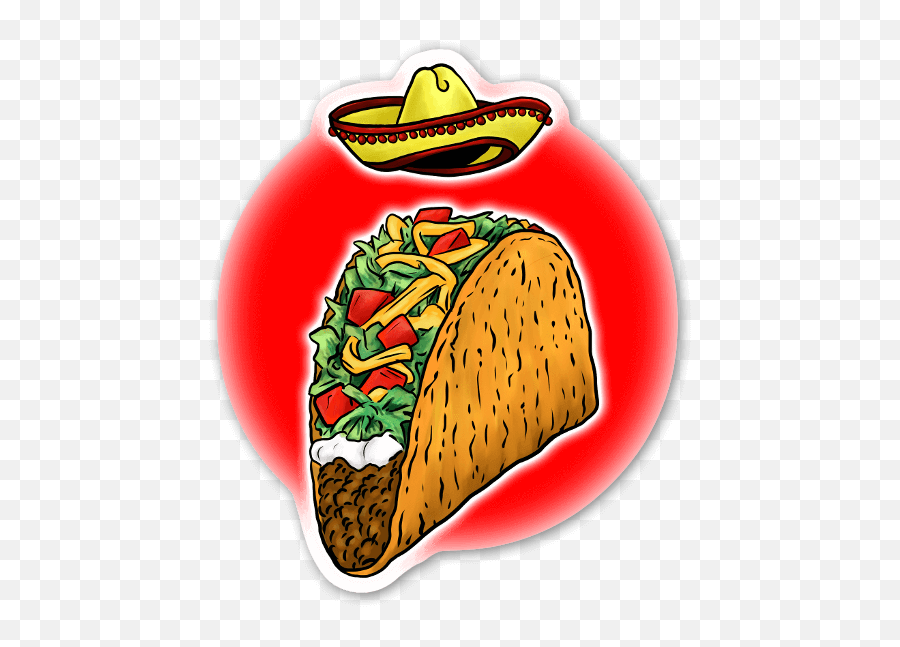 Die Cut Taco Tusday U2013 Stickerapp Shop - Taco Sticker Png Emoji,Tacos Png