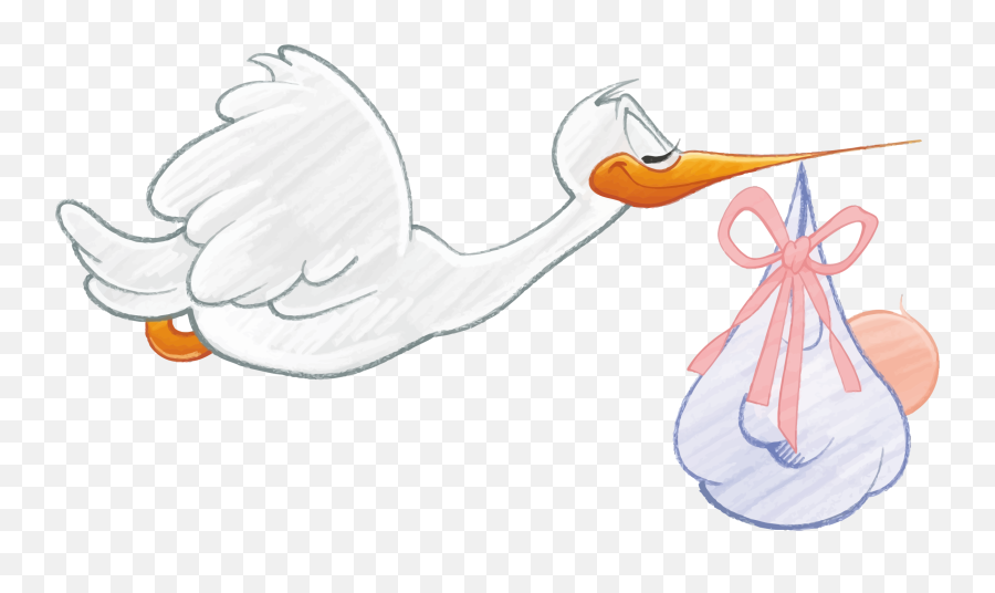 Library Of Free Stork And Baby Vector - Cartoon Stork Carrying Baby Girl Emoji,Stork Clipart