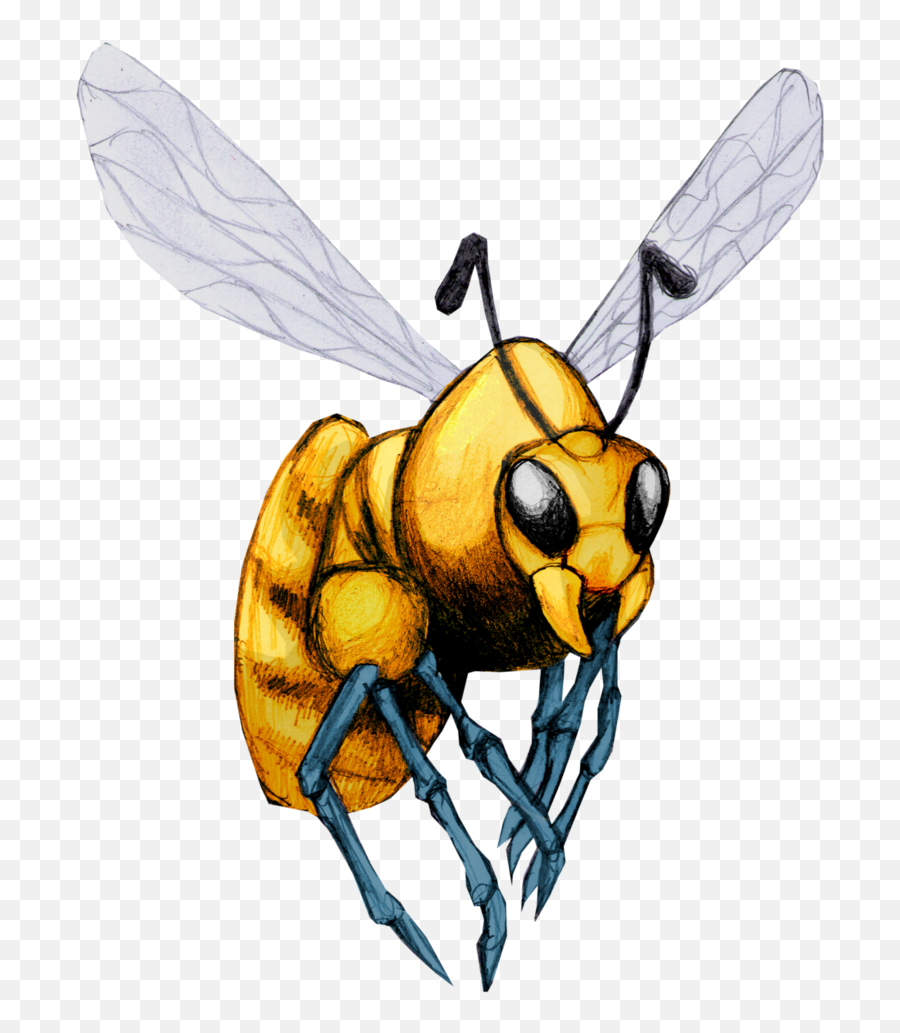 Drawn Bumblebee Killer Bee - Hornet Clipart Full Size Drawing Africanized Killer Bees Emoji,Hornet Clipart