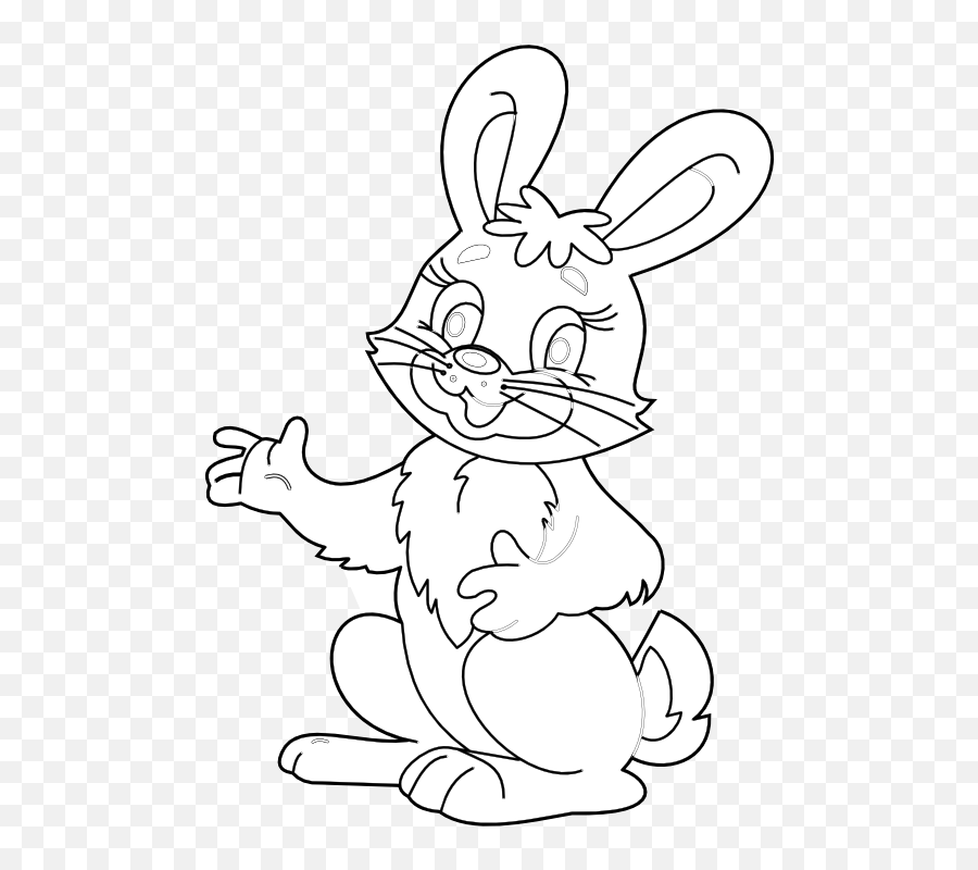 Easter Black Line - Clipart Best Conejo Dibujo Y Palabra Emoji,Bunny Clipart Black And White