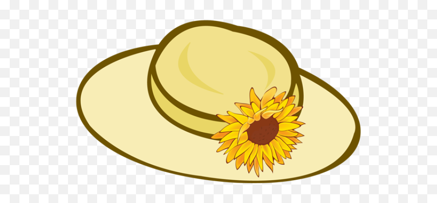 Clip Art Of Many Different Types Of Hats Sunflower Clipart - Straw Hat Clipart Emoji,Sunflower Clipart