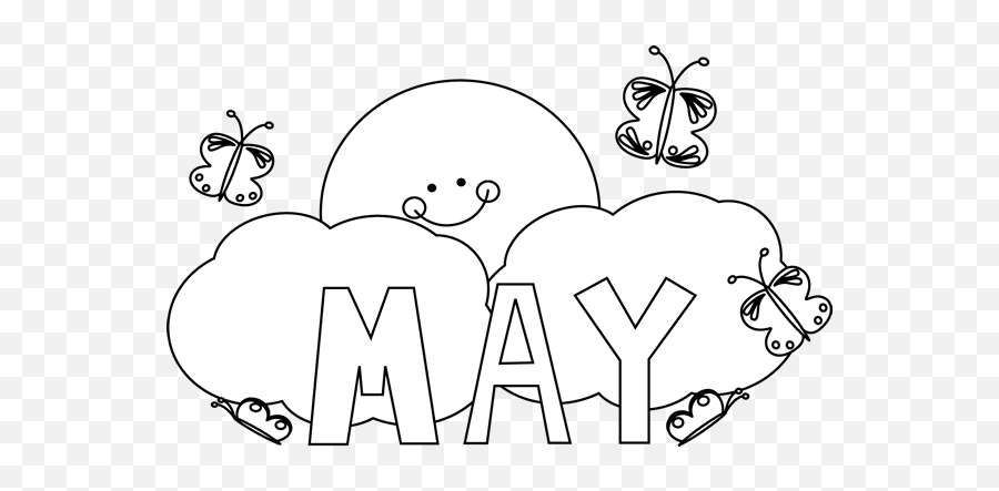 Free Month May Cliparts Download Free - Month May Black And White Emoji,May Clipart